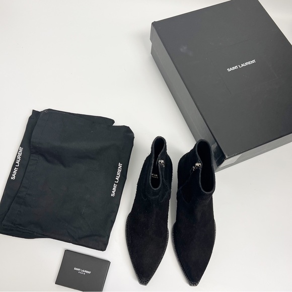 Saint Laurent black Lukas 40 side zip Chelsea Boots Sz 37 New - Picture 14 of 14